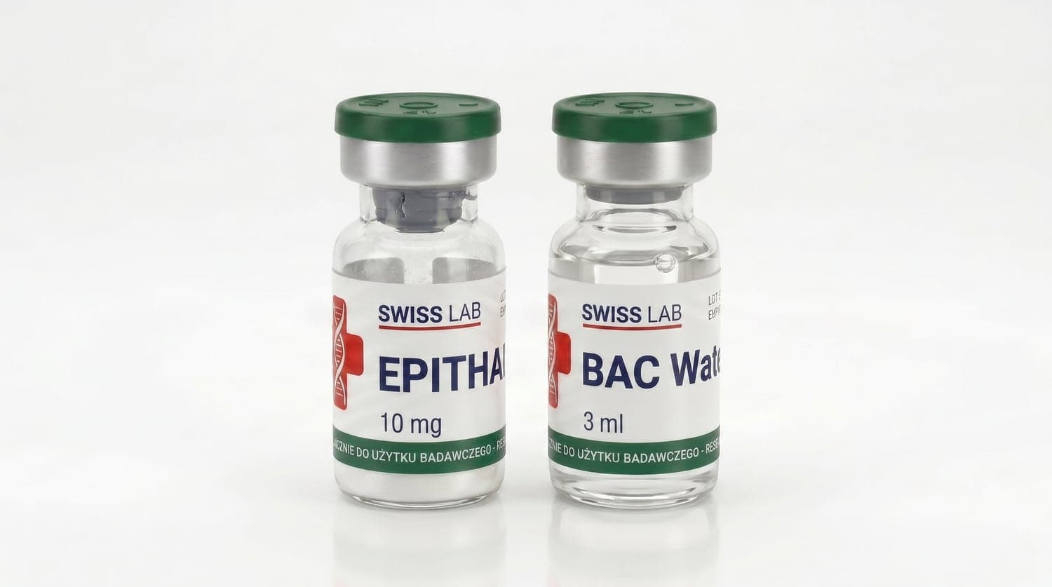 Epitalon (Epithalon) — fiolka z peptydem i woda bakteriostatyczna (BAC)